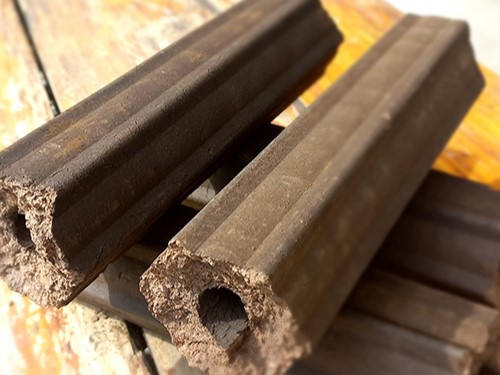 Close-up of Shisa Eco-Briquettes